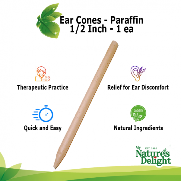 Nature’s Delight Paraffin Ear Cone – 1/2 inch, single piece