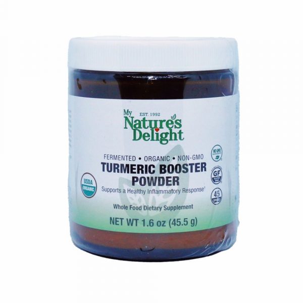 Fermented Organic Turmeric Booster Powder with Black Pepper bottle