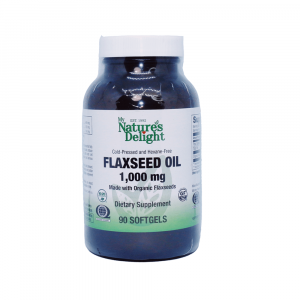 Flax Seed Oil 1000 mg Softgels in a Bottle
