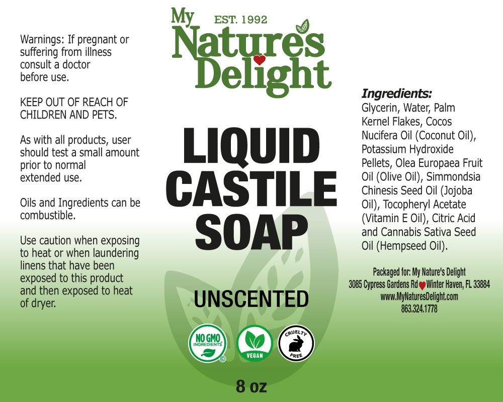 Unscented Liquid Castile Soap - 8 oz - Image 2